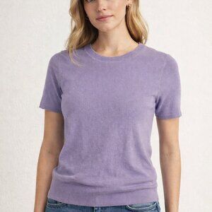 Brooks Brothers Lilac Extra Fine 100% Merino Wool Short Sleeve Tee Size XS